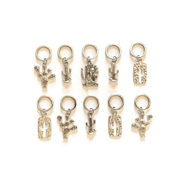 Stitch Markers Tin Knitting Metal Ring Cactus Set with Case Gifts for Knitters - Picture 3 of 6